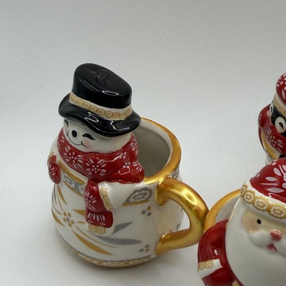 Set of 3 Temptation Ornaments Tea Cup Old World Confetti Pattern Holiday Santa - Picture 13 of 16